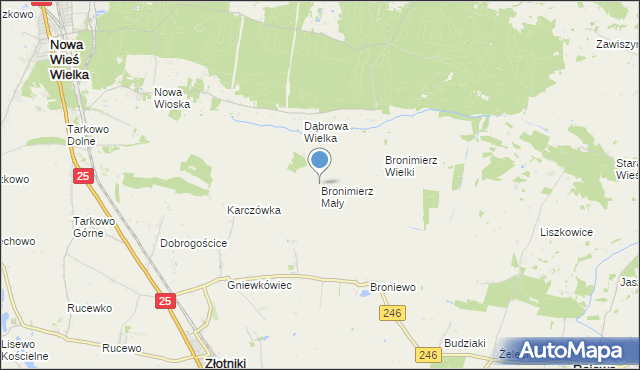 mapa Bronimierz Mały, Bronimierz Mały na mapie Targeo